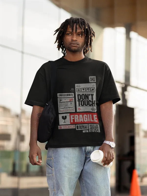 Black_Cotton_Oversized_Handle_With_Care_T-Shirt_For_Men
