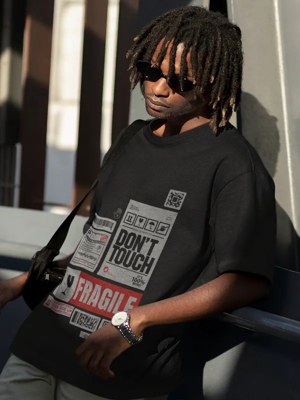 Black_Cotton_Oversized_Handle_With_Care_T-Shirt_For_Men