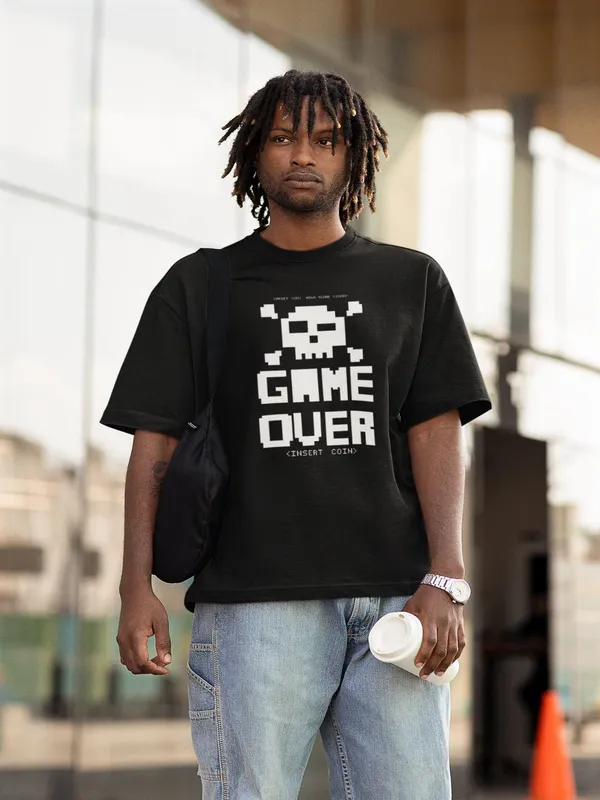 Black_Cotton_Oversized_Game_Over_T-Shirt_For_Men
