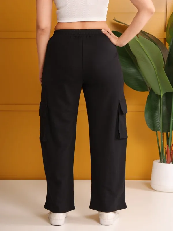 Black_Cotton_Wide-Leg_Jogger_For_Women