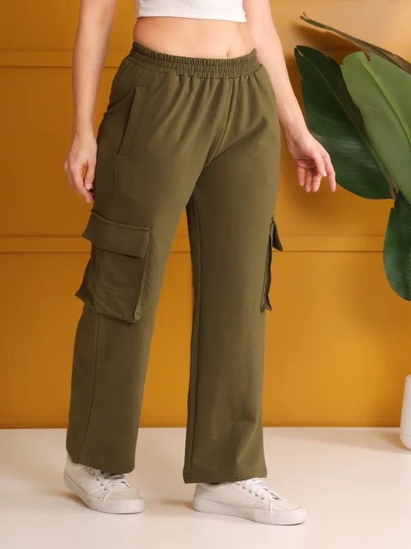 Olive_Green_Cotton_Wide-Leg_Jogger_For_Women
