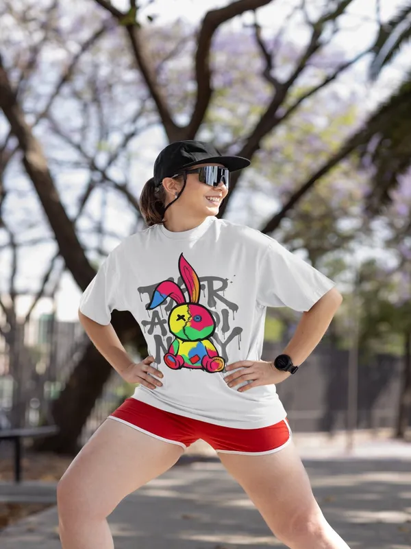 Off-White_Cotton_Oversized_Dan_Bunny_T-Shirt_For_Women