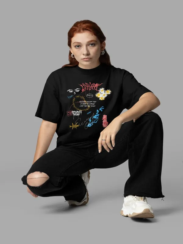 Black_Cotton_Oversized_T-Shirt_For_Women