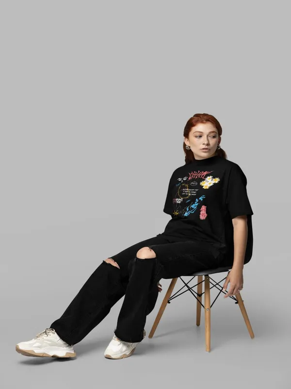 Black_Cotton_Oversized_T-Shirt_For_Women