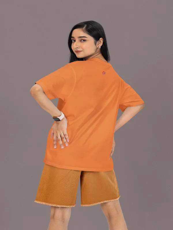 Orange_Cotton_Oversized_T-Shirt_For_Women
