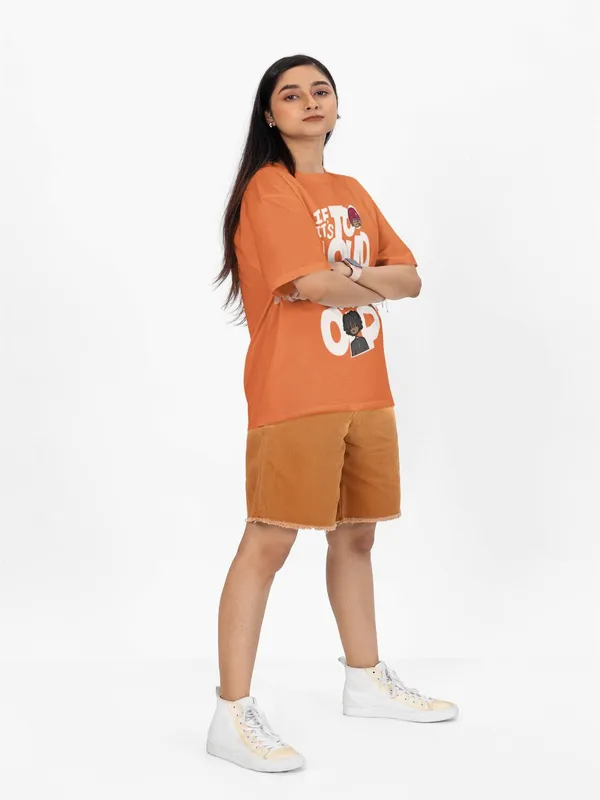 Orange_Cotton_Oversized_T-Shirt_For_Women