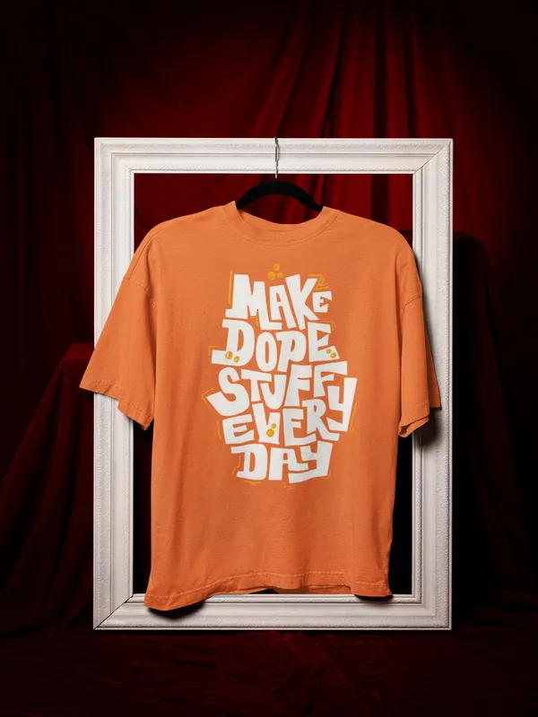 Orange_Cotton_Oversized_Make_It_Dope_T-Shirt_For_Women
