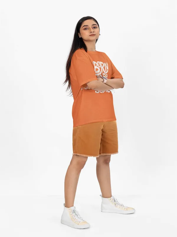Orange_Cotton_Oversized_T-Shirt_For_Women