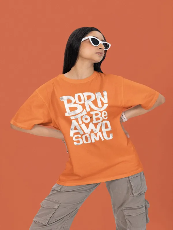 Orange_Cotton_Oversized_T-Shirt_For_Women