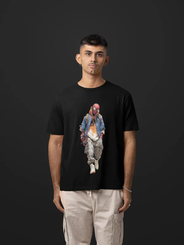 Black_Cotton_Oversized_Urban_Spidey_T-Shirt_For_Men