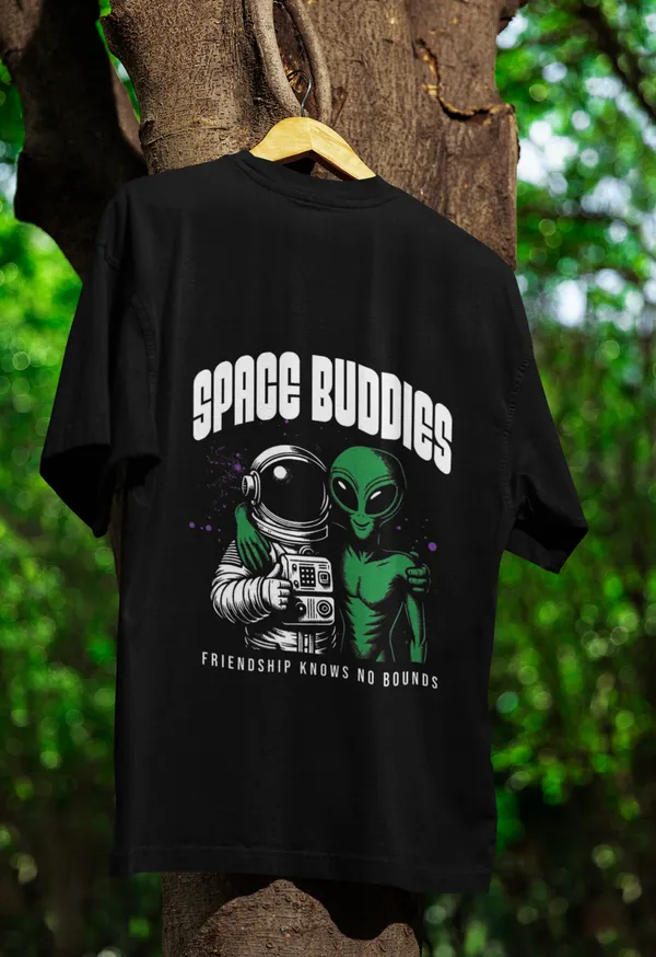 Black_Cotton_Oversized_Space_Buddies_T-Shirt_For_Men
