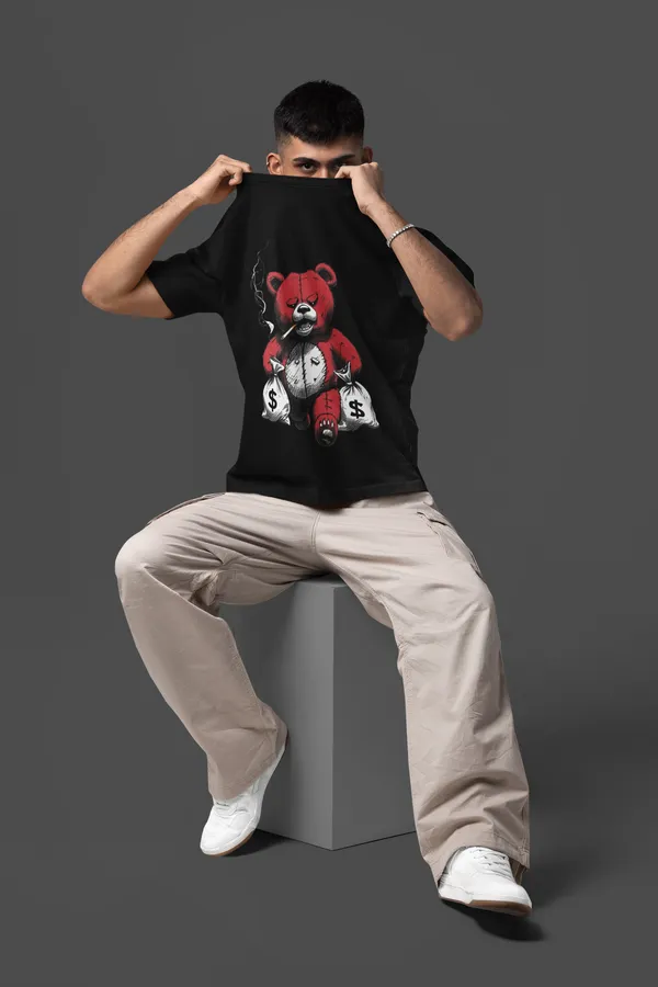 Black_Cotton_Oversized_Gangster_Teddy_T-Shirt_For_Men