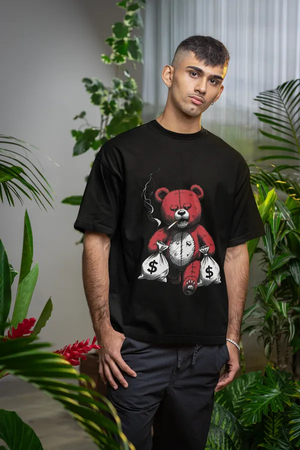 Black_Cotton_Oversized_Gangster_Teddy_T-Shirt_For_Men