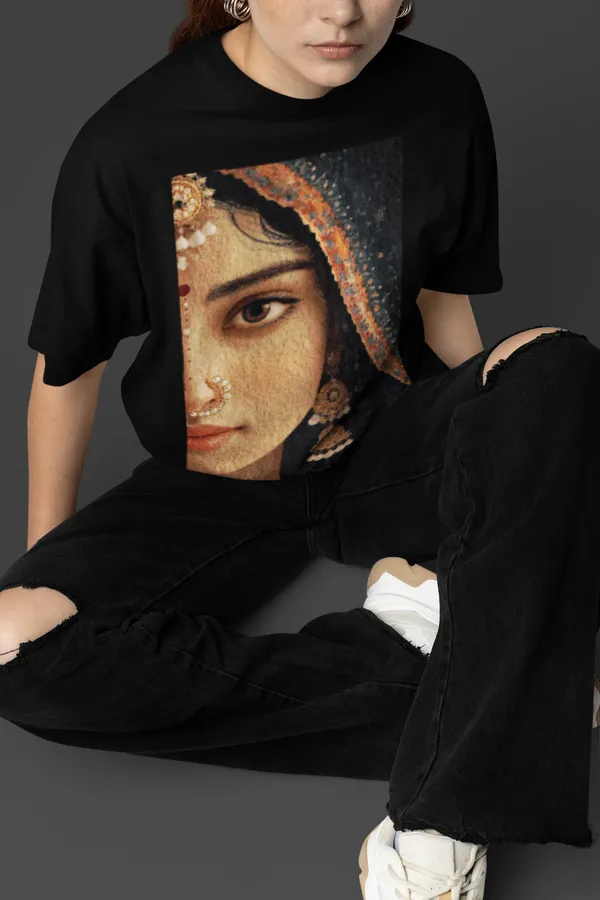 Black_Cotton_Oversized_Cosmic_Veins_T-Shirt_For_Women