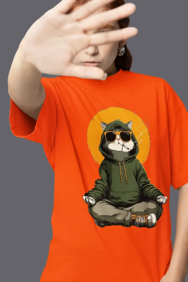 Orange_Cotton_Oversized_T-Shirt_For_Women