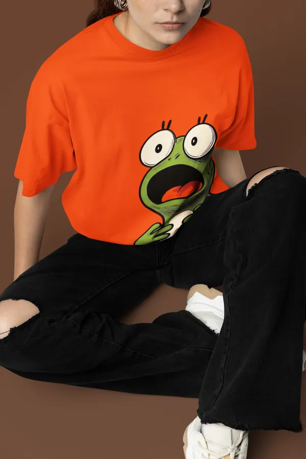 Orange_Cotton_Oversized_Graphic_T-Shirt_For_Women