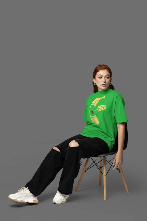 Green_Cotton_Oversized_T-Shirt_For_Women
