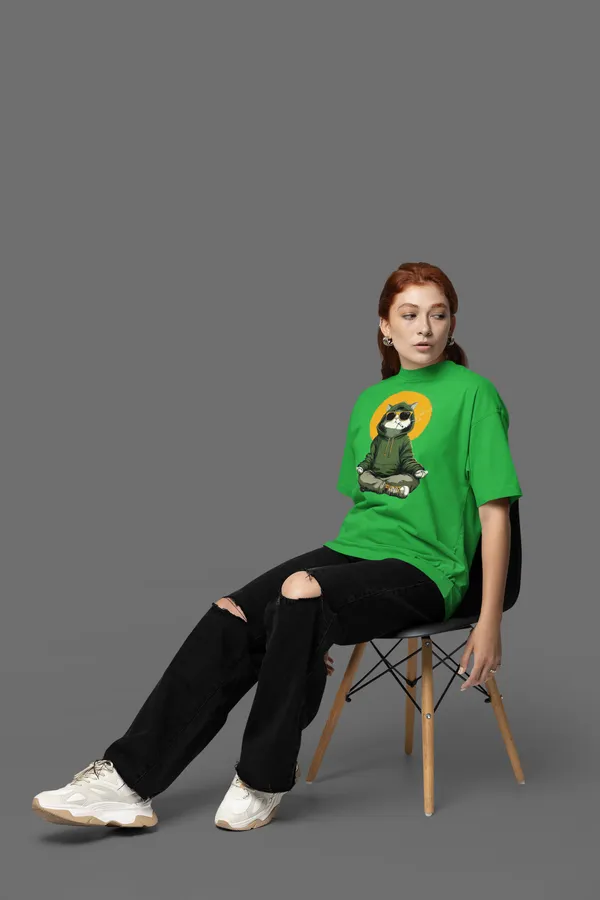 Green_Cotton_Oversized_T-Shirt_For_Women