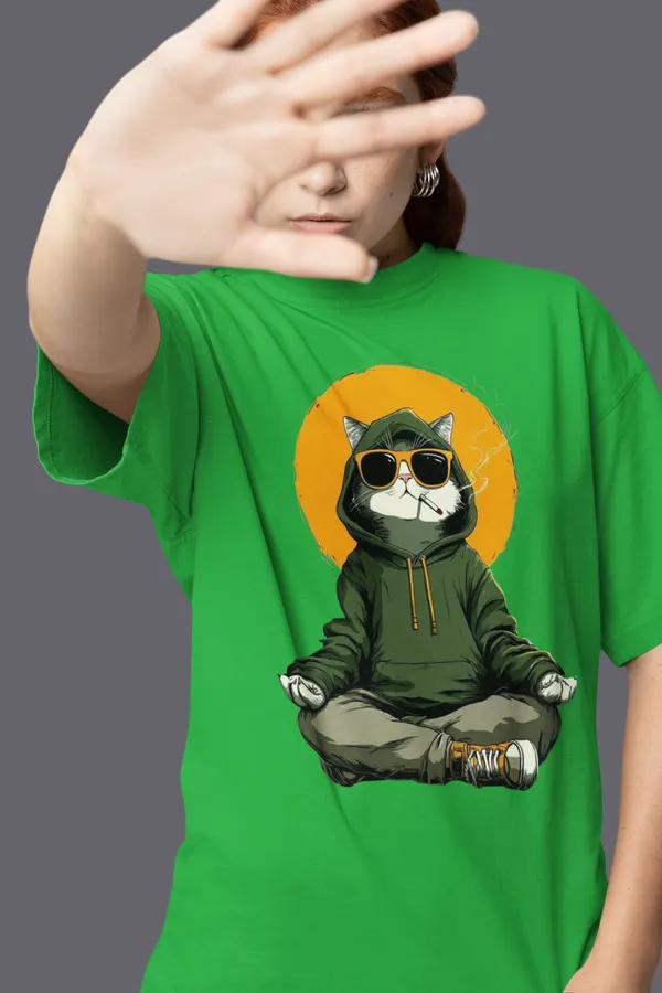 Green_Cotton_Oversized_T-Shirt_For_Women