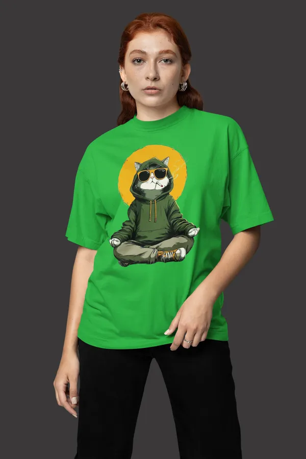 Green_Cotton_Oversized_T-Shirt_For_Women