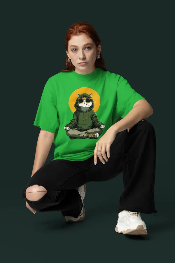 Green_Cotton_Oversized_T-Shirt_For_Women