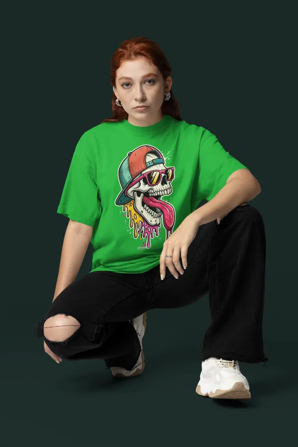 Green_Cotton_Oversized_T-Shirt_For_Women
