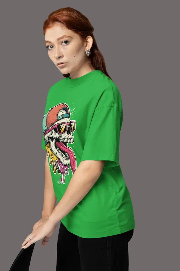 Green_Cotton_Oversized_T-Shirt_For_Women