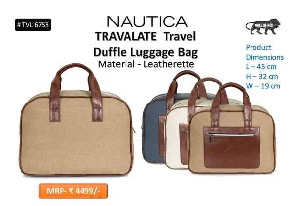 Beige_Polyurethane_Travel_Bag_For_Men_&_Women