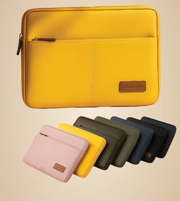 Mustard_Polyurethane_Laptop_Bag_For_Men_&_Women