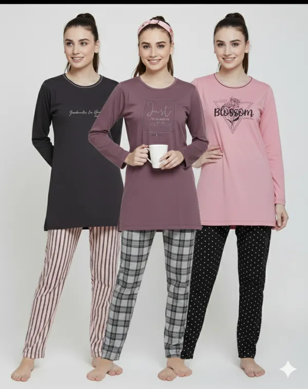 Multicolor_Premium_Cotton_Night_Suit_For_Women_(Pack_Of_3)