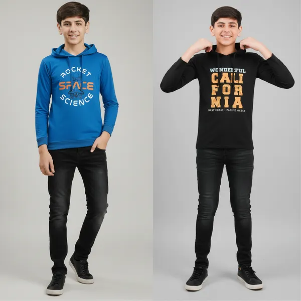 Multicolor_Premium_Looper_T-Shirt_For_Boys_(Pack_Of_2)