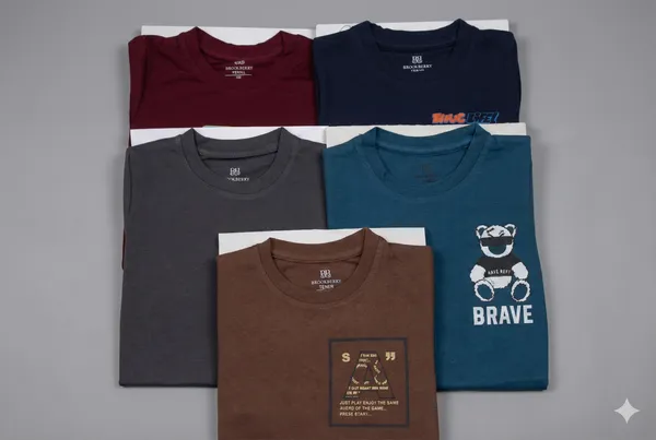 Multicolor_Premium_Tencil_T-Shirt_For_Boys_(Pack_Of_5)