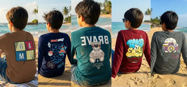 Multicolor_Premium_Tencil_T-Shirt_For_Boys_(Pack_Of_5)