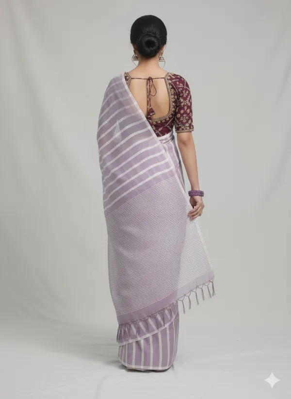 Lavander_Premium_Kota_Silk_Saree_With_Blouse_For_Women