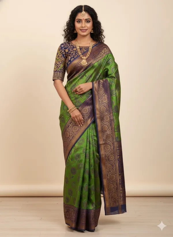 Mehindi_Green_Premium_Traditional_Pattu_Saree_With_Blouse_For_Women