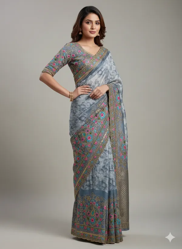Grey_Premium_Crush_Silk_Saree_With_Blouse_For_Women
