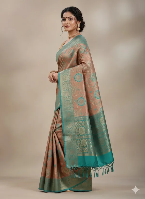 Orange_Premium_Traditional_Pattu_With_Blouse_Saree_For_Women