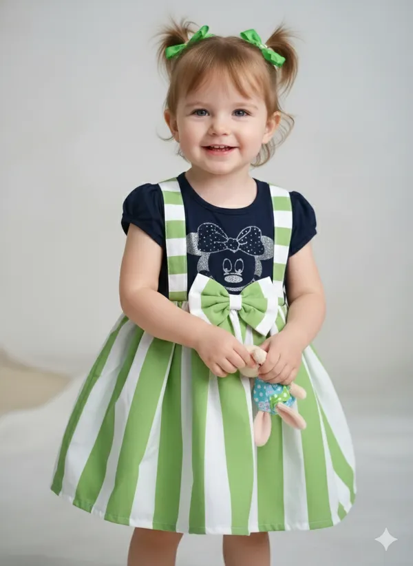 Green_And_Black_Colour_Frock_For_Your's_Loves_One__Baby_Softy_Premium_Dress