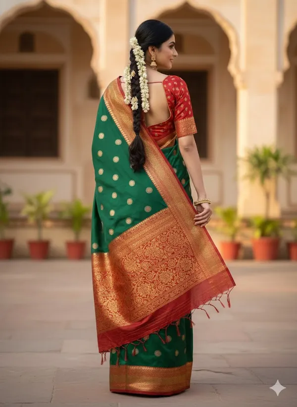 Mehindi_Green_Premium_Silk_Pattu_Saree_With_Blouse_For_Women