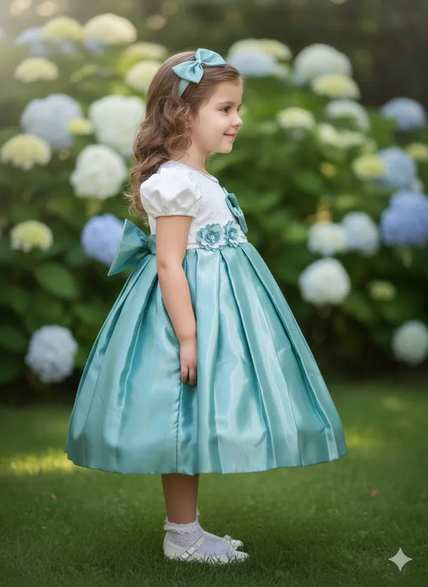 Sea_Green_And_White_Colour_Frock_Girl_Softy__Flower_Design_Premium_Dress