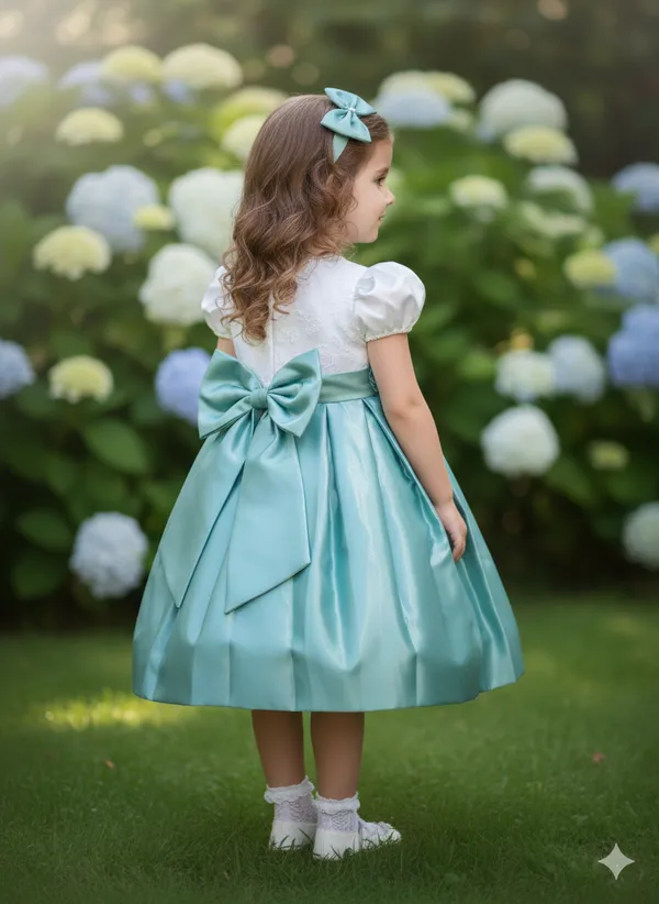 Sea_Green_And_White_Colour_Frock_Girl_Softy__Flower_Design_Premium_Dress