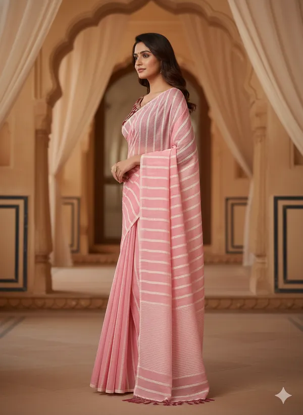 Baby_Orange_Premium_Kota_Silk_Saree_With_Blouse_For_Women