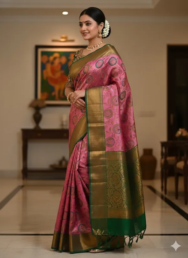 Pink_Premium_Traditional_Pattu_Saree_With_Blouse_For_Women