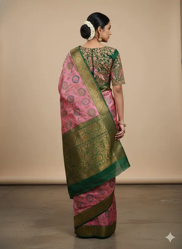 Pink_Premium_Traditional_Pattu_Saree_With_Blouse_For_Women