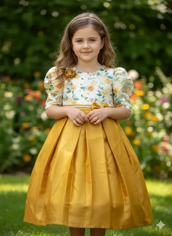Yellow_And_White_Colour_Frock_Girl_Softy__Chiffon_Georgette_Floral_Design