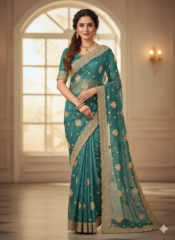 Grey_Premium_Shimmer_Glass_Saree_With_Blouse_For_Women
