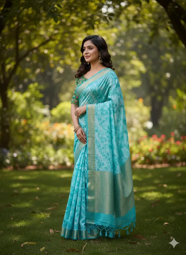 Blue_Premium_Crush_Silk_Saree_For_Women