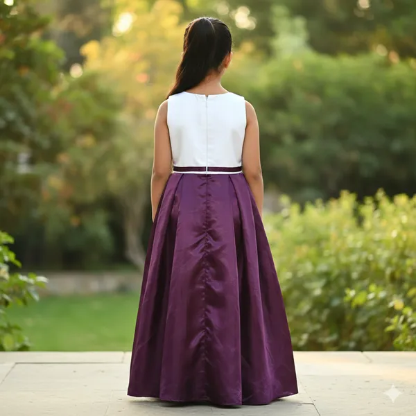Violet_And_White_Colour_Frock_With_Pineapple_Design_Baby_Softy_Chiffon_Georgette