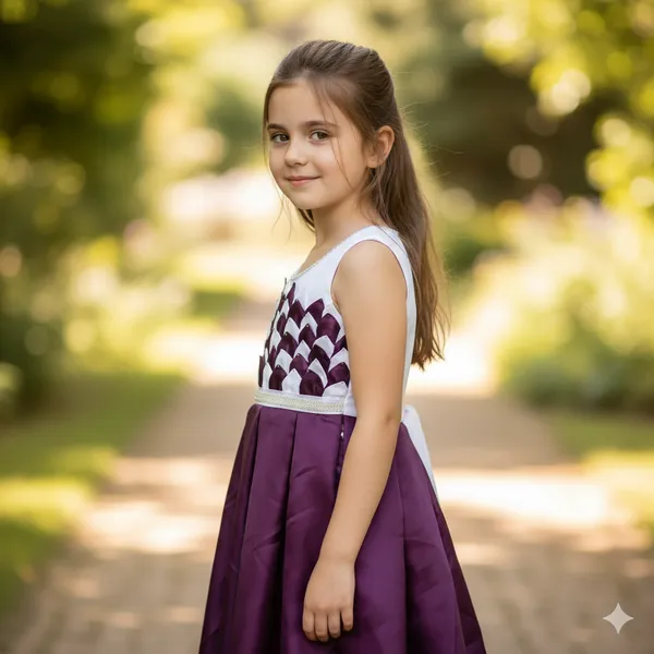 Violet_And_White_Colour_Frock_With_Pineapple_Design_Baby_Softy_Chiffon_Georgette