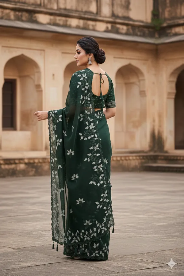 Green_Premium_Original_Crape_Saree_With_Blouse_For_Women
